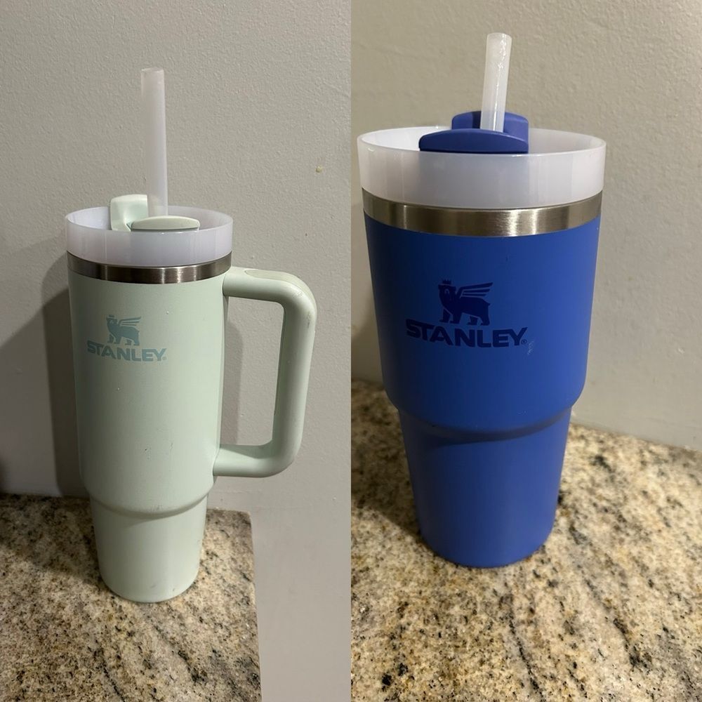 LOT OF 2 Stanley 30 oz. Tumbler, Mint, 20 oz in Orchid with straws